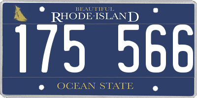 RI license plate 175566