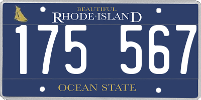 RI license plate 175567