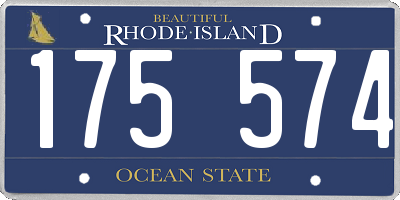 RI license plate 175574