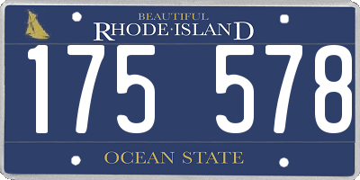 RI license plate 175578