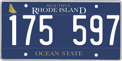 RI license plate 175597
