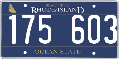 RI license plate 175603