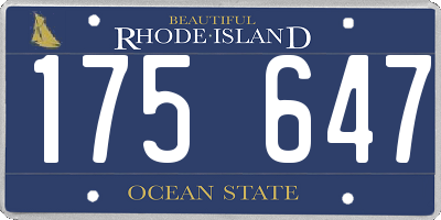 RI license plate 175647
