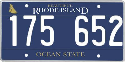 RI license plate 175652