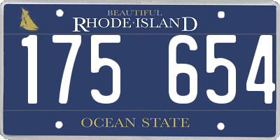 RI license plate 175654