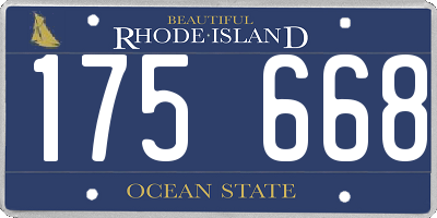 RI license plate 175668
