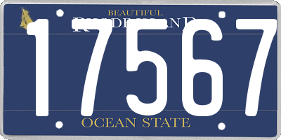 RI license plate 17567