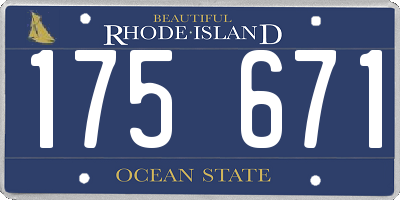 RI license plate 175671