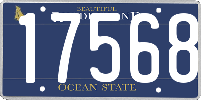 RI license plate 17568