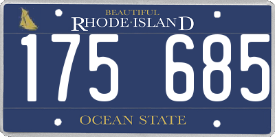 RI license plate 175685