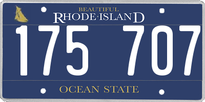 RI license plate 175707