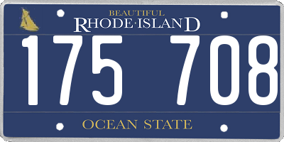 RI license plate 175708