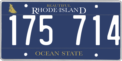 RI license plate 175714
