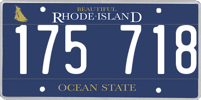 RI license plate 175718