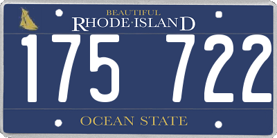 RI license plate 175722