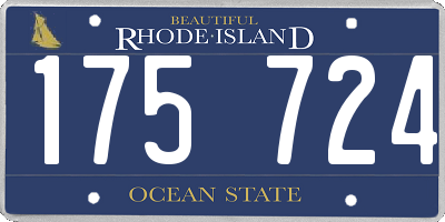 RI license plate 175724