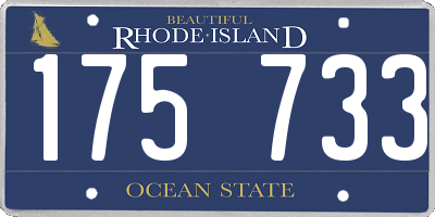 RI license plate 175733