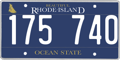 RI license plate 175740