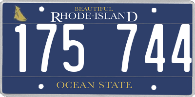 RI license plate 175744