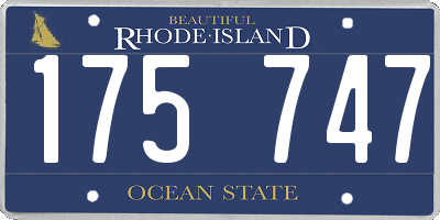RI license plate 175747