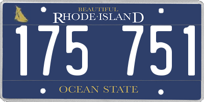 RI license plate 175751