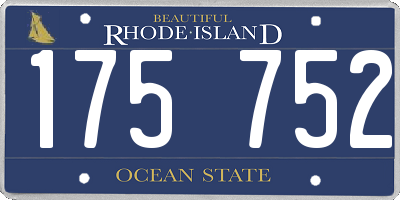 RI license plate 175752