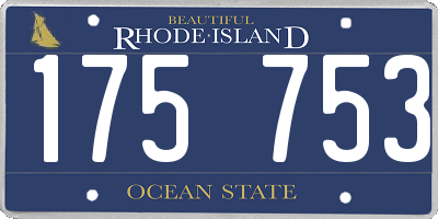 RI license plate 175753
