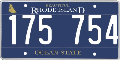 RI license plate 175754