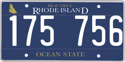 RI license plate 175756