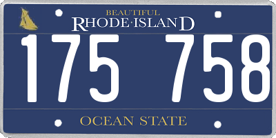 RI license plate 175758