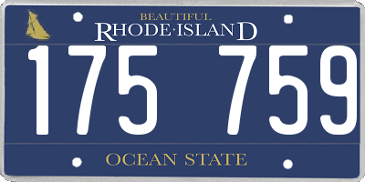 RI license plate 175759