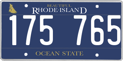 RI license plate 175765