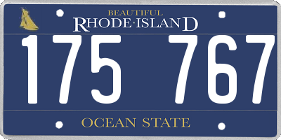 RI license plate 175767