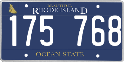 RI license plate 175768