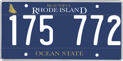 RI license plate 175772