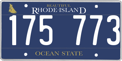 RI license plate 175773