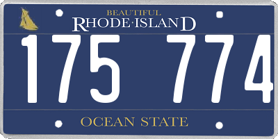 RI license plate 175774