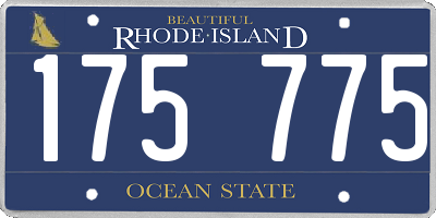 RI license plate 175775