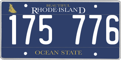 RI license plate 175776