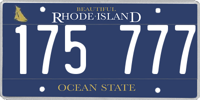 RI license plate 175777
