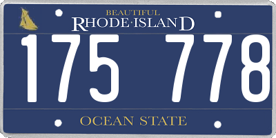 RI license plate 175778