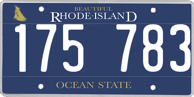 RI license plate 175783
