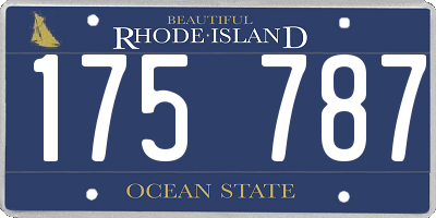 RI license plate 175787