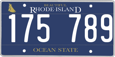 RI license plate 175789