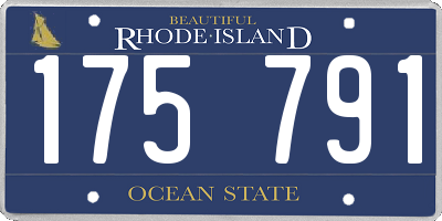 RI license plate 175791
