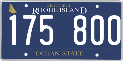 RI license plate 175800