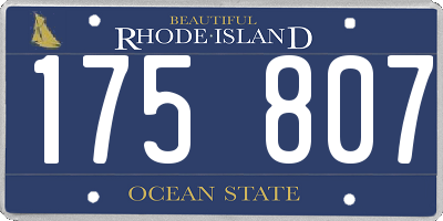 RI license plate 175807