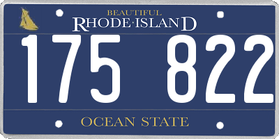 RI license plate 175822