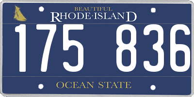 RI license plate 175836