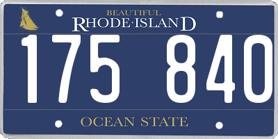 RI license plate 175840